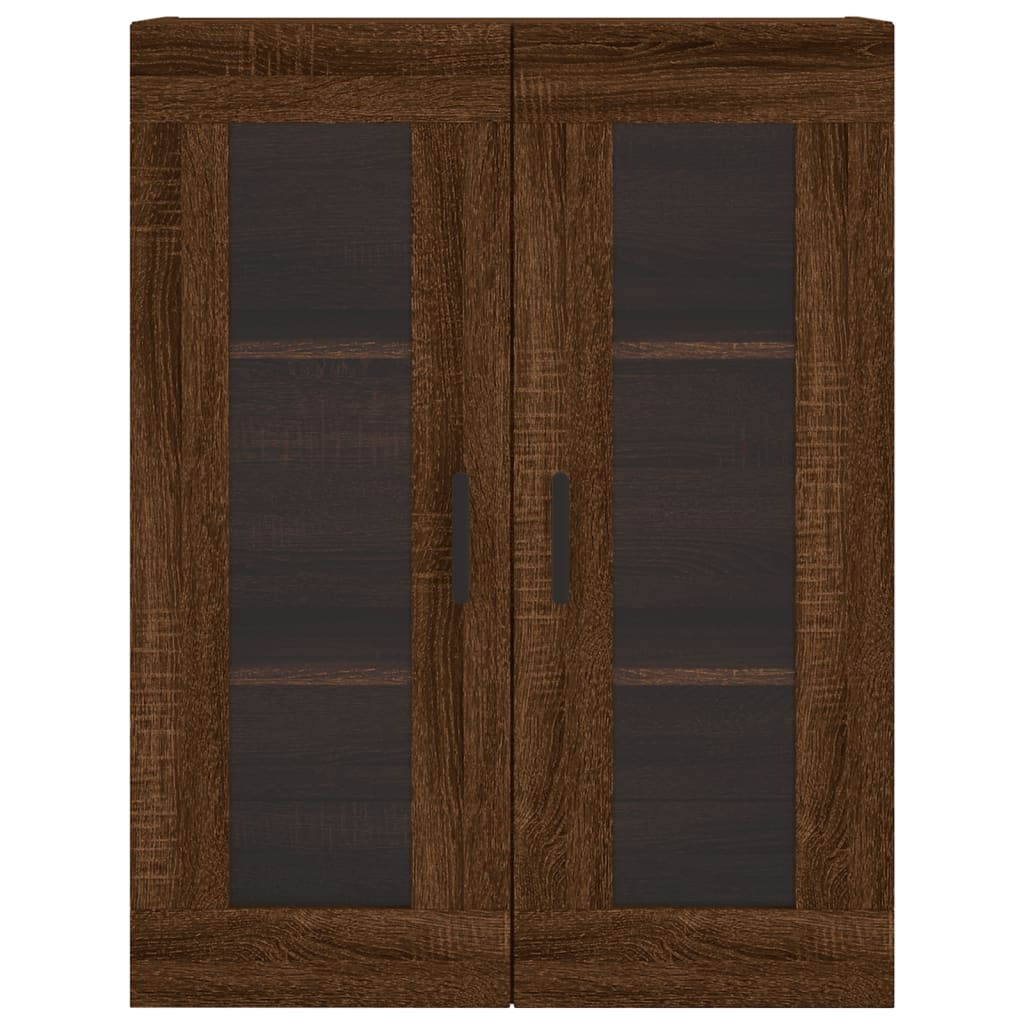 højskab 69,5x34x180 cm konstrueret træ brun egetræsfarve