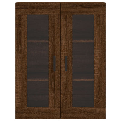 højskab 69,5x34x180 cm konstrueret træ brun egetræsfarve