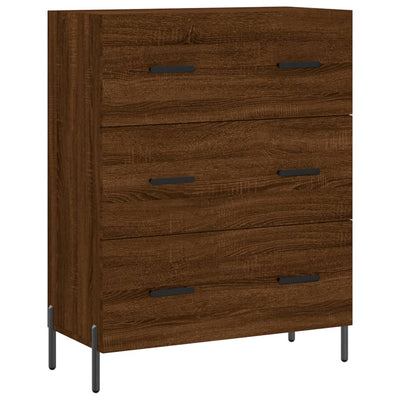 højskab 69,5x34x180 cm konstrueret træ brun egetræsfarve