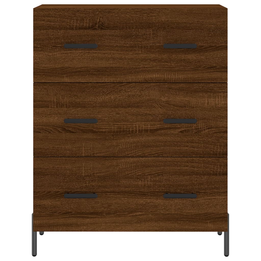 højskab 69,5x34x180 cm konstrueret træ brun egetræsfarve