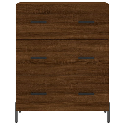 højskab 69,5x34x180 cm konstrueret træ brun egetræsfarve
