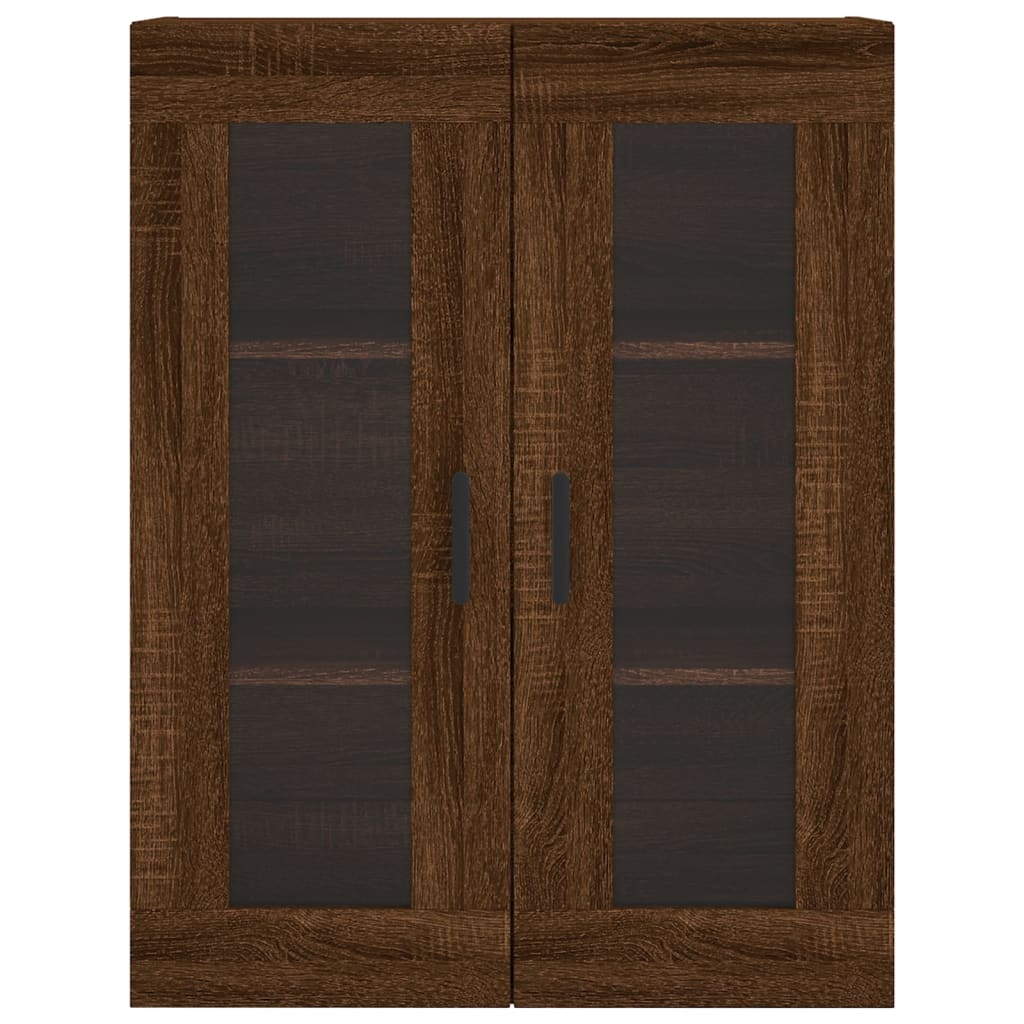 højskab 69,5x34x180 cm konstrueret træ brun egetræsfarve