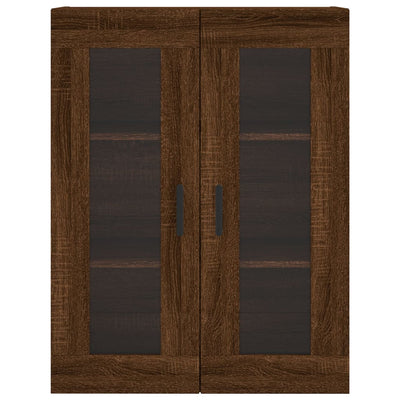 højskab 69,5x34x180 cm konstrueret træ brun egetræsfarve