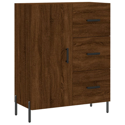 højskab 69,5x34x180 cm konstrueret træ brun egetræsfarve
