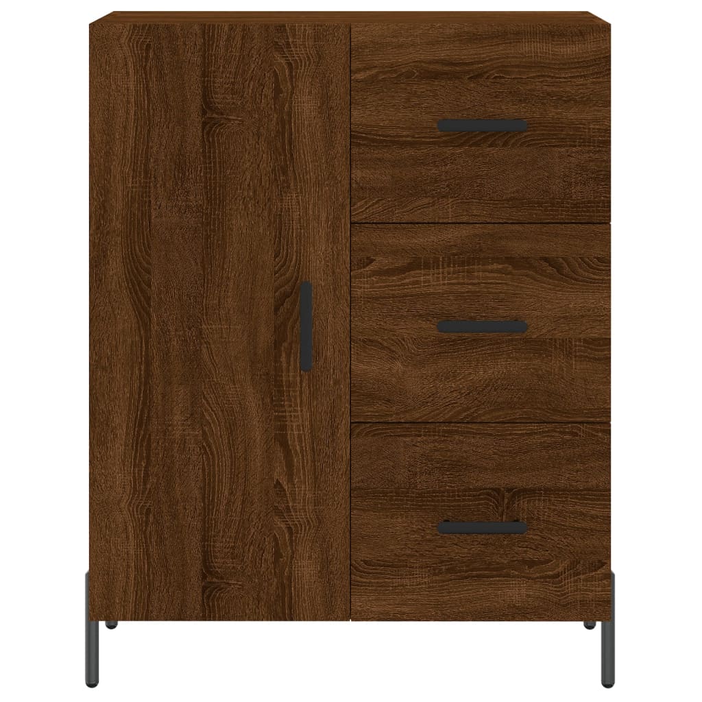 højskab 69,5x34x180 cm konstrueret træ brun egetræsfarve