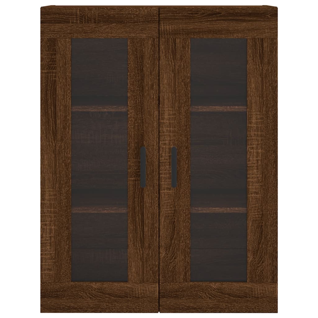 højskab 69,5x34x180 cm konstrueret træ brun egetræsfarve