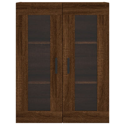 højskab 69,5x34x180 cm konstrueret træ brun egetræsfarve