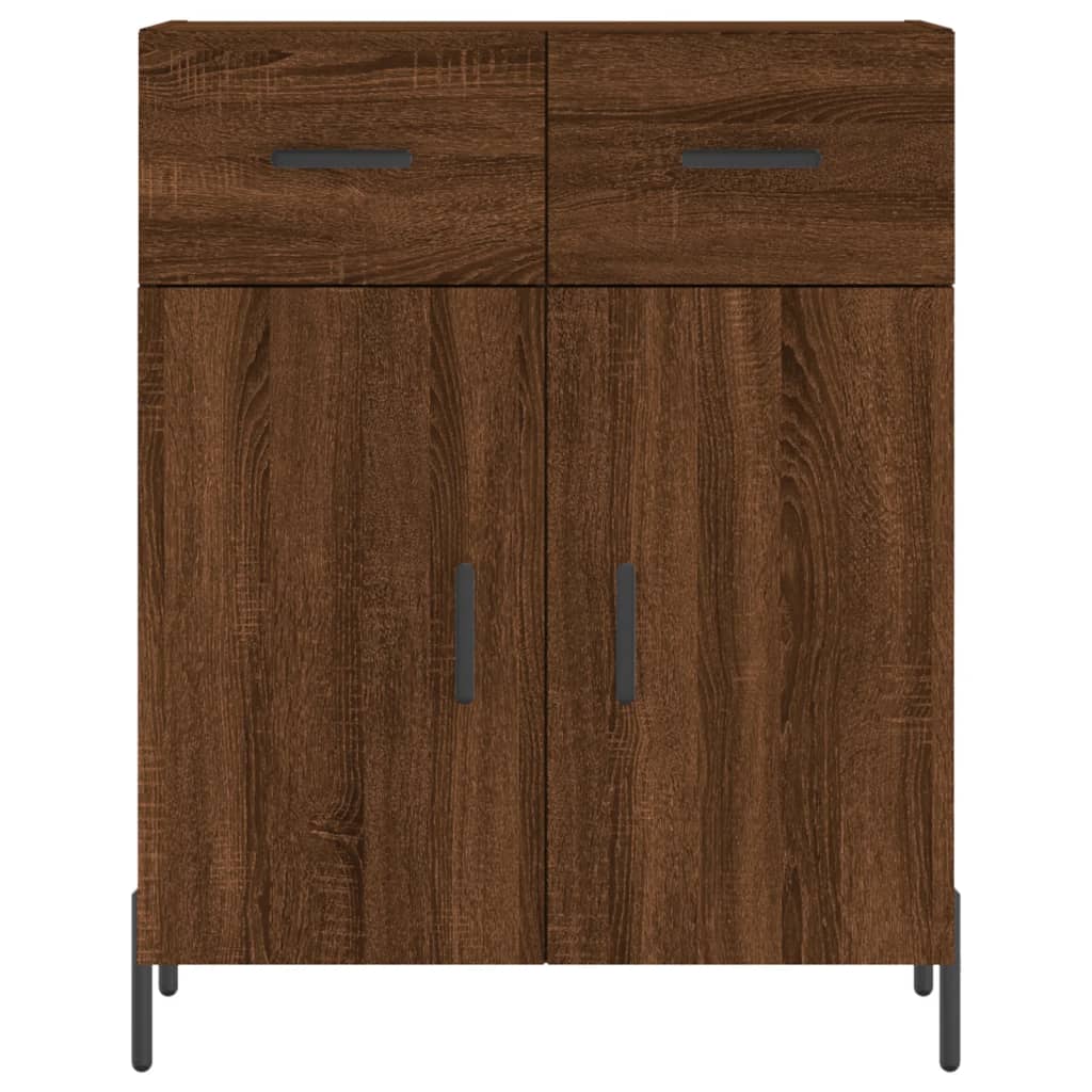 højskab 69,5x34x180 cm konstrueret træ brun egetræsfarve