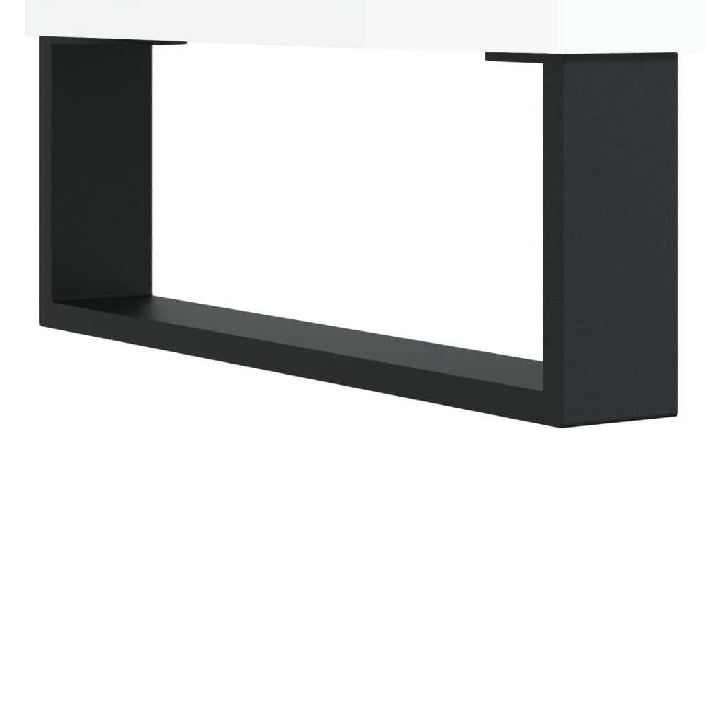 højskab 69,5x34x180 cm konstrueret træ hvid højglans