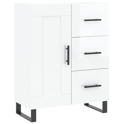 højskab 69,5x34x180 cm konstrueret træ hvid højglans