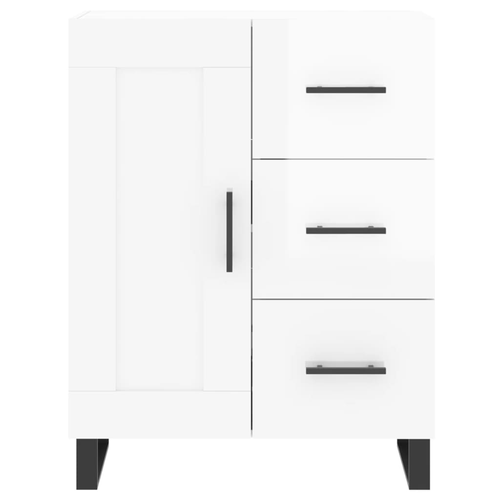 højskab 69,5x34x180 cm konstrueret træ hvid højglans