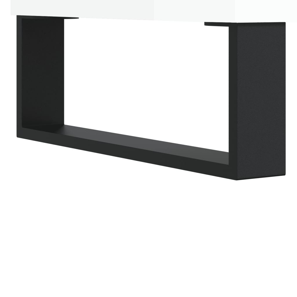 højskab 69,5x34x180 cm konstrueret træ hvid højglans