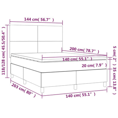 kontinentalseng med madras 140x200 cm stof sort