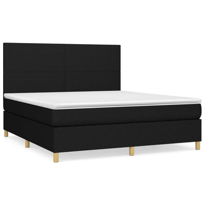kontinentalseng med madras 160x200 cm stof sort