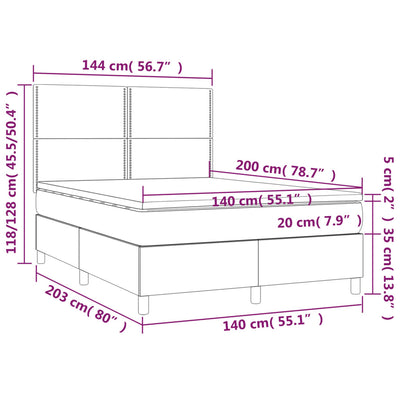 kontinentalseng med madras 140x200 cm stof sort