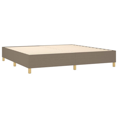 kontinentalseng med madras 200x200 cm stof gråbrun
