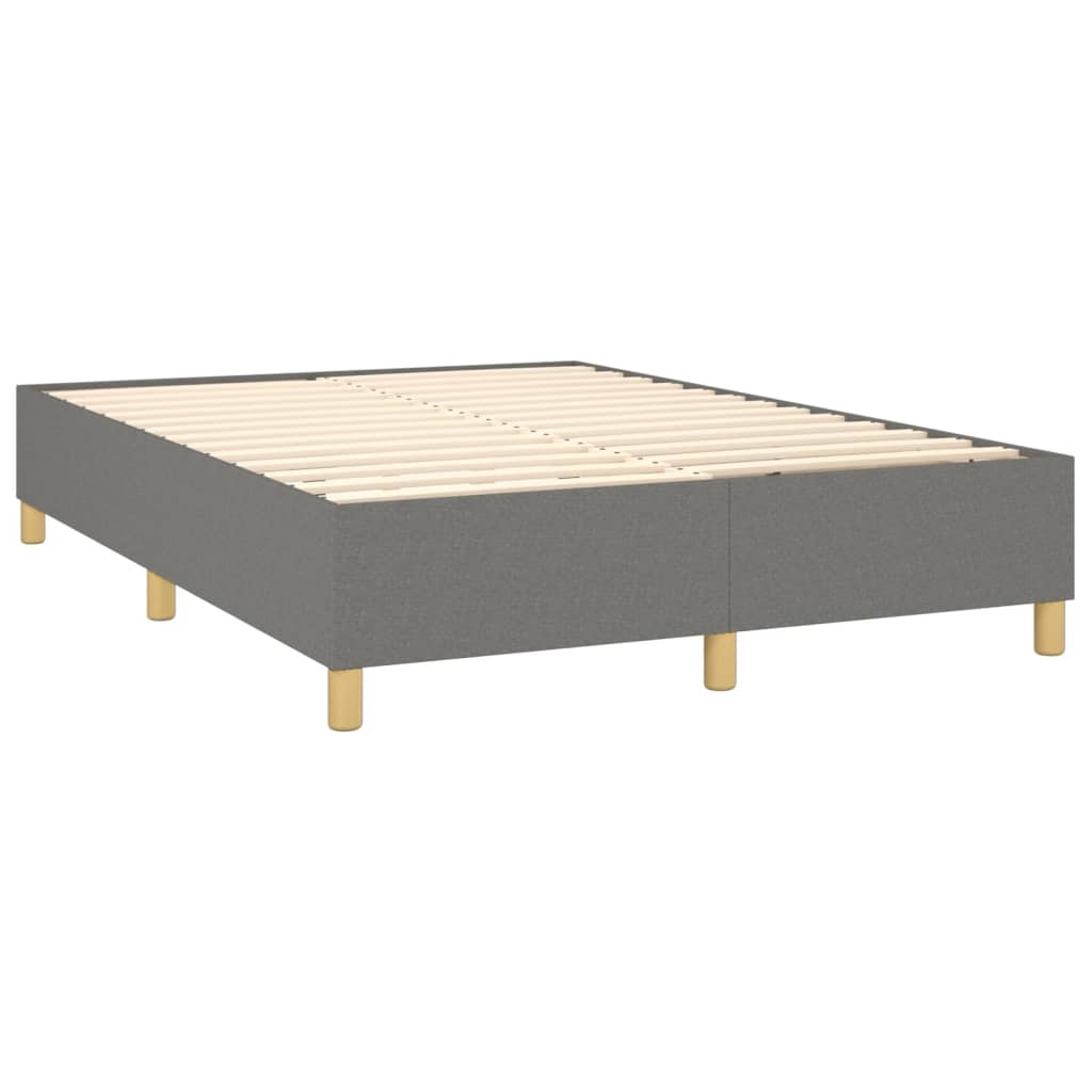 kontinentalseng med madras 140x190 cm stof mørkegrå