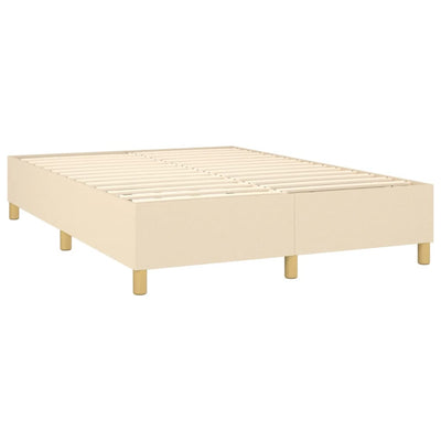 kontinentalseng med madras 140x190 cm stof cremefarvet