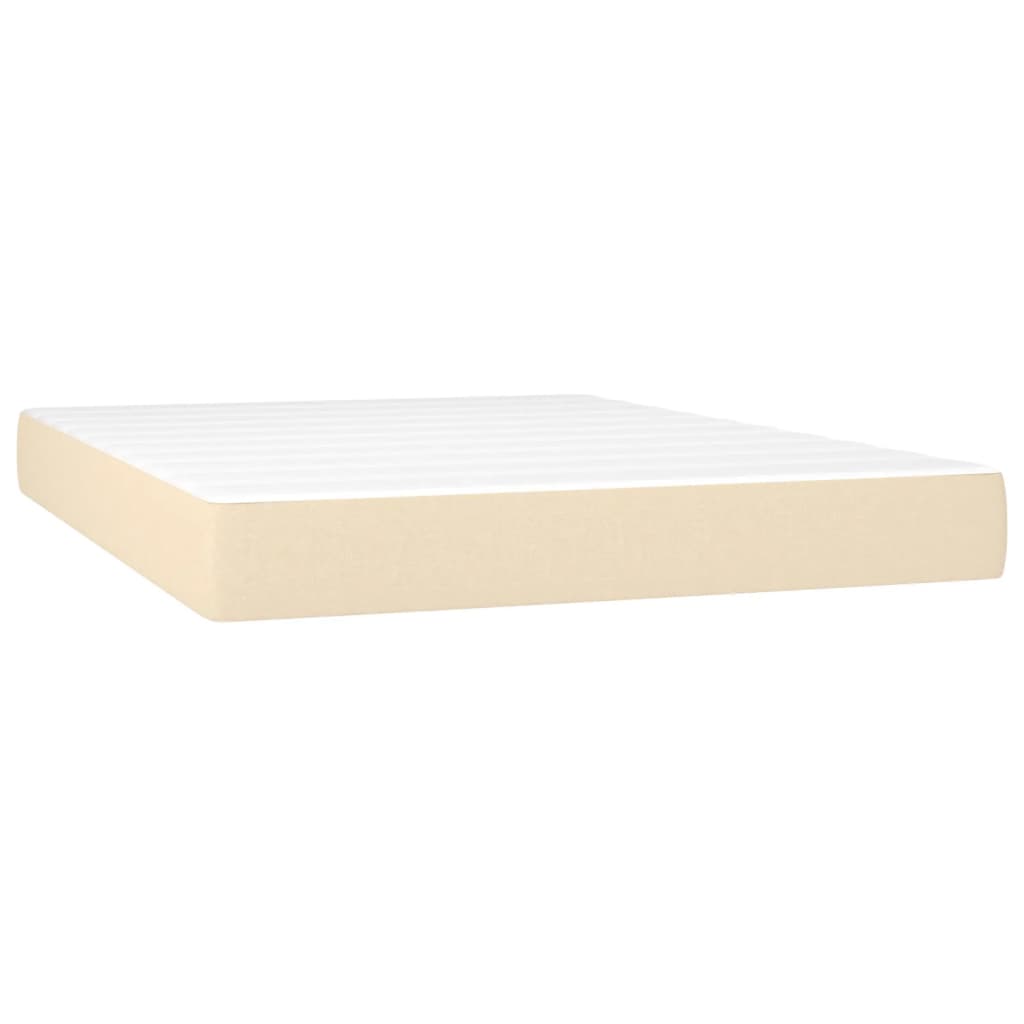 kontinentalseng med madras 140x190 cm stof cremefarvet