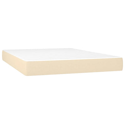 kontinentalseng med madras 140x190 cm stof cremefarvet