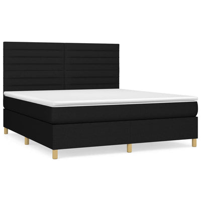 kontinentalseng med madras 160x200 cm stof sort