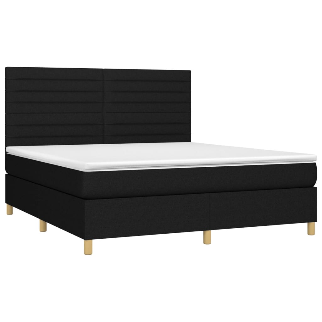 kontinentalseng med madras 160x200 cm stof sort
