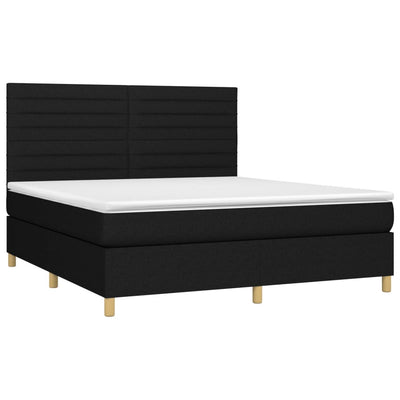 kontinentalseng med madras 160x200 cm stof sort