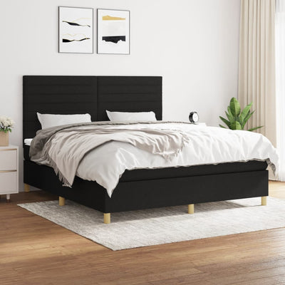 kontinentalseng med madras 160x200 cm stof sort