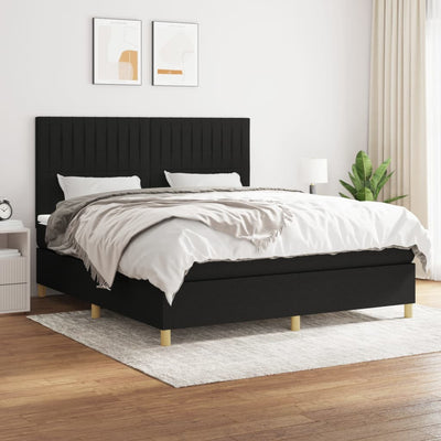 kontinentalseng med madras 160x200 cm stof sort