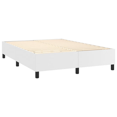 kontinentalseng med madras 140x190 cm kunstlæder hvid