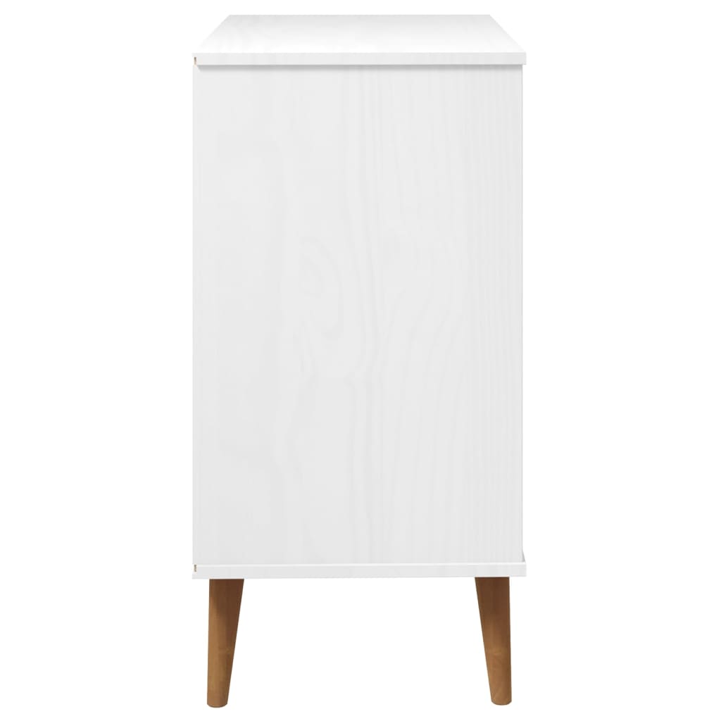 kommode MOLDE 80x40x80 cm massivt fyrretræ hvid