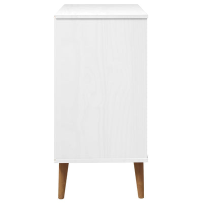 kommode MOLDE 80x40x80 cm massivt fyrretræ hvid