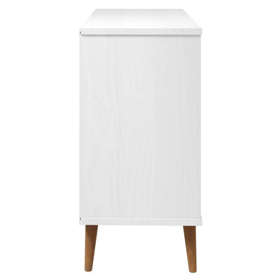 sengebord MOLDE 113x40x80 cm massivt fyrretræ hvid