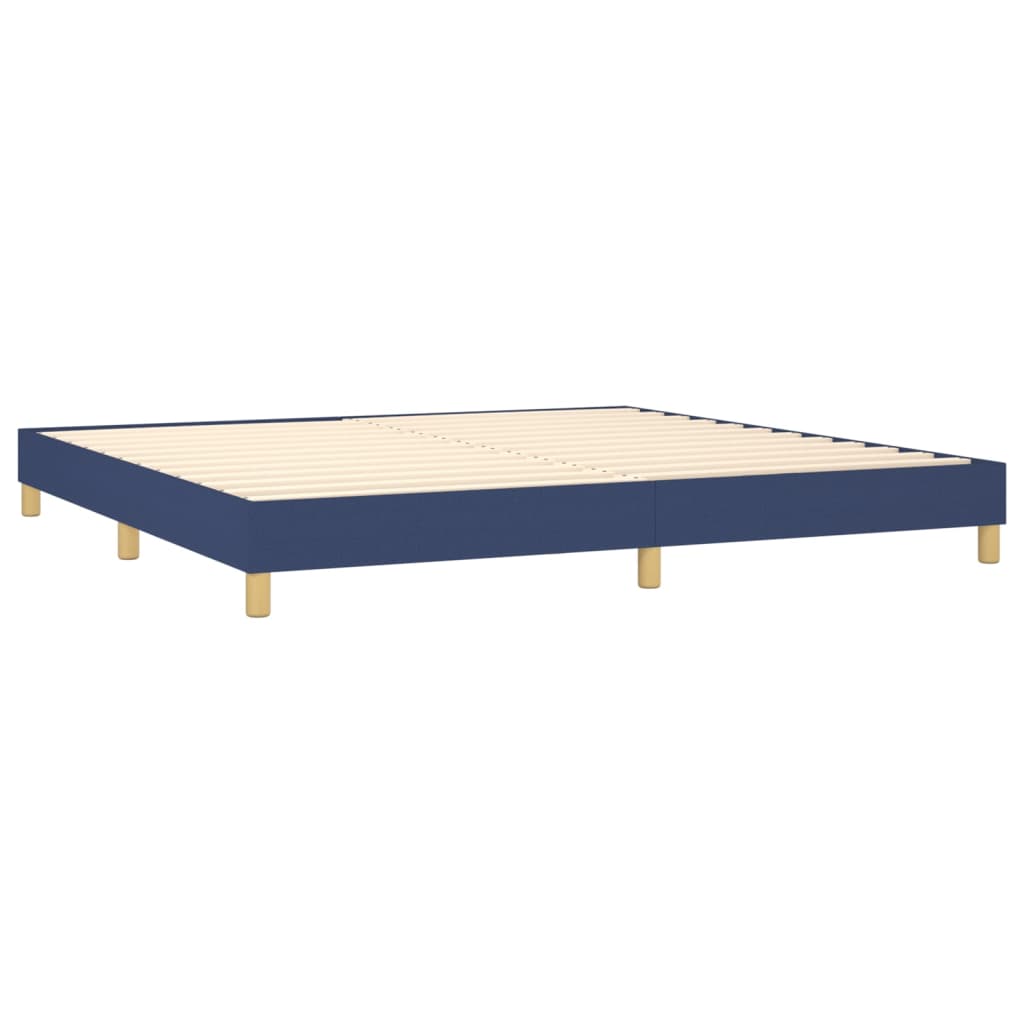 kontinentalseng med madras 200x200 cm stof blå