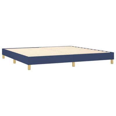 kontinentalseng med madras 200x200 cm stof blå