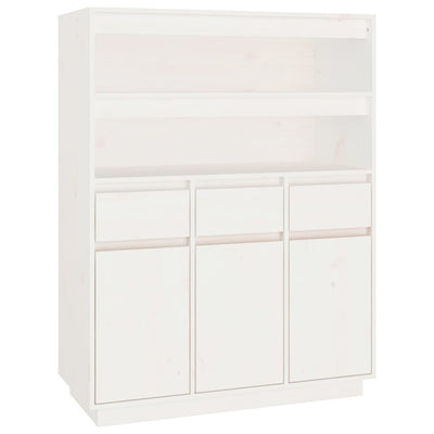 højskab 89x40x116,5 cm massivt fyrretræ hvid