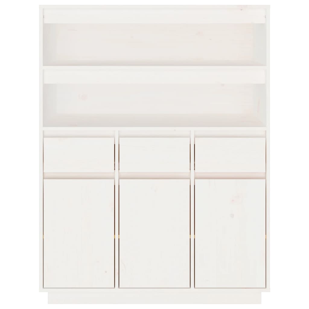 højskab 89x40x116,5 cm massivt fyrretræ hvid