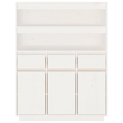 højskab 89x40x116,5 cm massivt fyrretræ hvid
