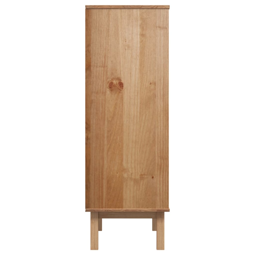 højskab OTTA 85x43x125 cm massivt fyrretræ brun og grå