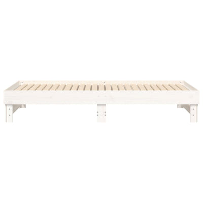 daybed med udtræk 2x(100x200) cm massivt fyrretræ hvid