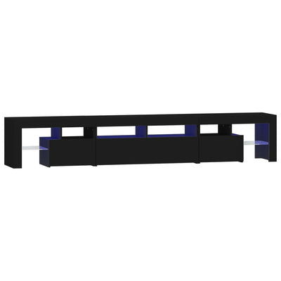 tv-skab med LED-lys 230x36,5x40 cm sort