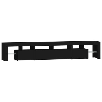 tv-skab med LED-lys 230x36,5x40 cm sort