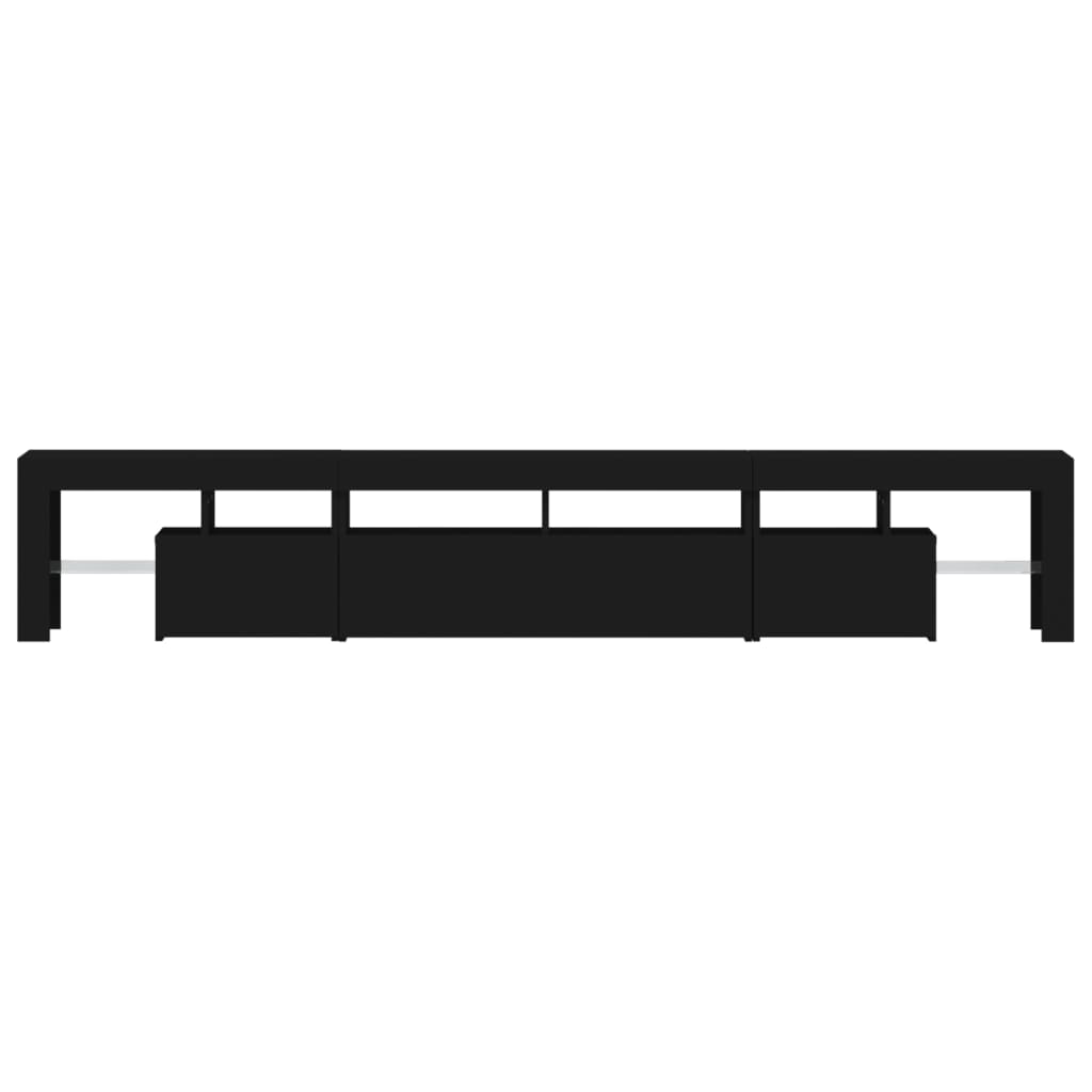 tv-skab med LED-lys 230x36,5x40 cm sort