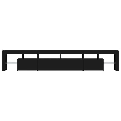 tv-skab med LED-lys 230x36,5x40 cm sort
