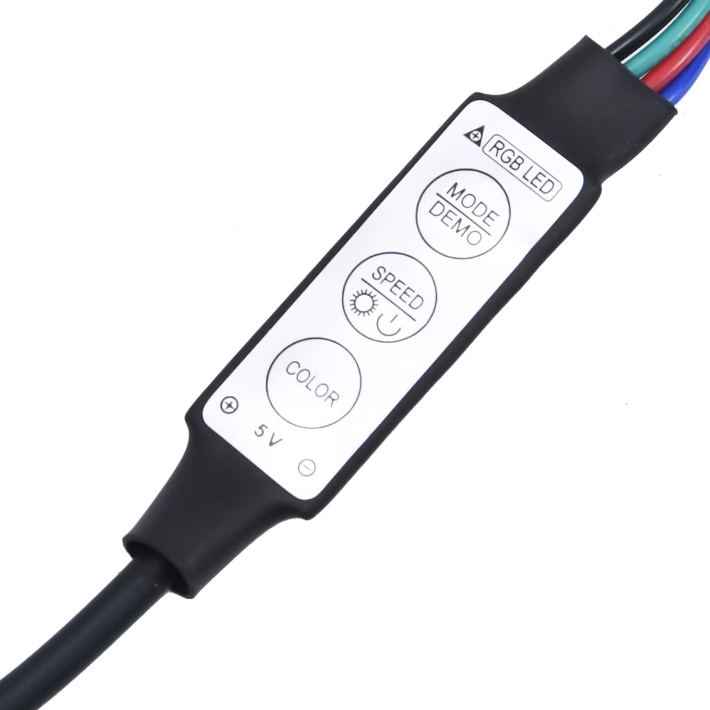 tv-skab med LED-lys 230x36,5x40 cm sort