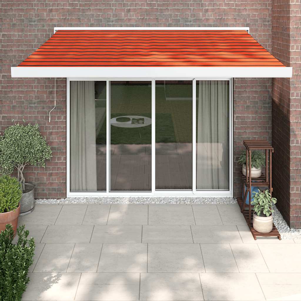 foldemarkise 3x2,5 m stof og aluminium orange og brun