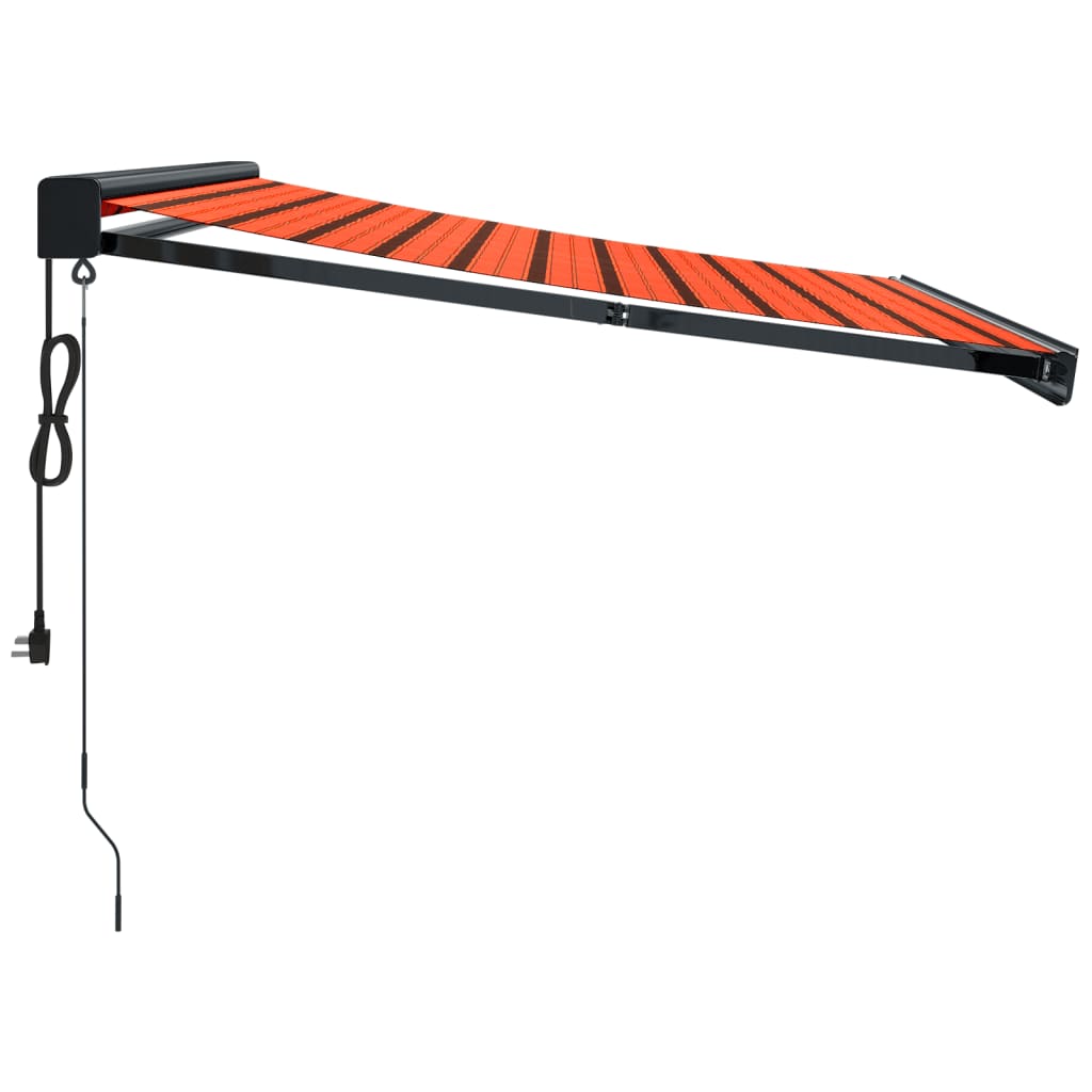foldemarkise 3x2,5 m stof og aluminium orange og brun