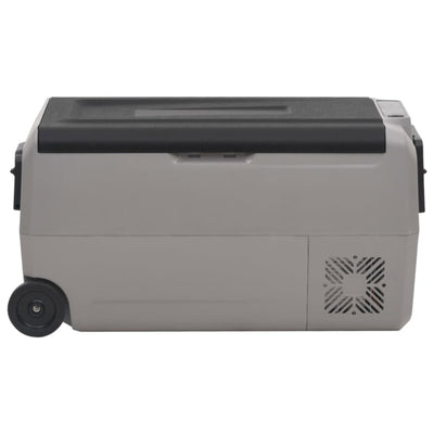 køleboks med hjul og adapter 60 l PP og PE sort og grå