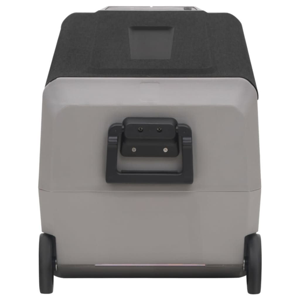 køleboks med hjul og adapter 60 l PP og PE sort og grå