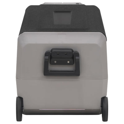 køleboks med hjul og adapter 60 l PP og PE sort og grå